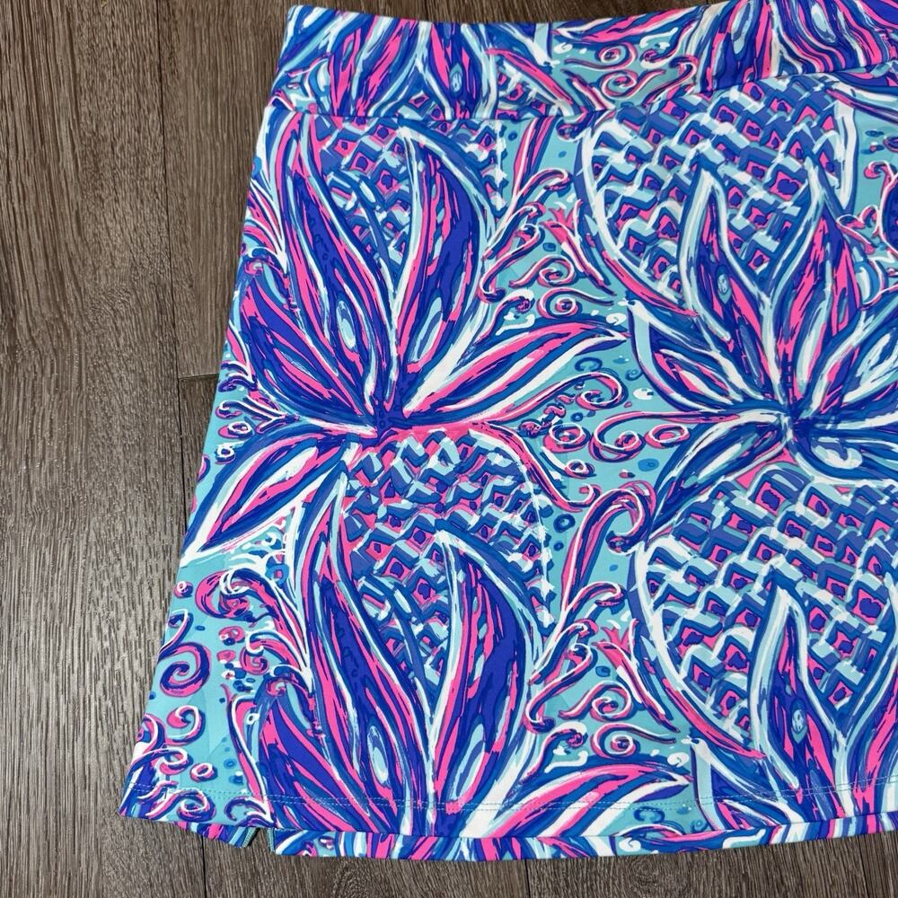 Lulu B Skort Womens Small Tropical Pineapple Print Blue Pink Golf Tennis Stretch - Picture 11 of 11